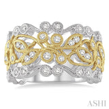 1/2 Ctw Round Cut Diamond Fashion Band in 14K White and Yellow Gold