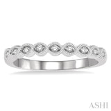 1/10 Ctw Oval Lattice Round Cut Diamond Ladies Band in 14K White Gold