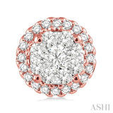 1/2 ctw Lovebright Round Cut Diamond Earrings in 14K Rose and White Gold