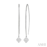 1/3 Ctw Cushion Shape Lovebright Round Cut Diamond Earrings in 14K White Gold