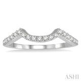 1/4 Ctw Crescent Center Round Cut Diamond Wedding Band in 14K White Gold