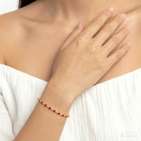 2.5 MM Round Cut Ruby and 1/2 Ctw Round Cut Diamond Precious Bracelet in 10K Yellow Gold