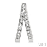 1/5 Ctw Split Round Cut Diamond Huggie Petite Earrings in 10K White Gold