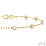3/4 Ctw Circular Mount Round Cut Diamond Station Bracelet in 14K Yellow Gold
