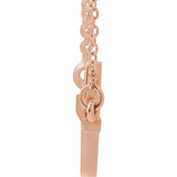 14K Rose 22x11.5 mm Sideways Cross 16-18" Necklace