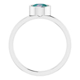 14K White 6 mm Lab-Grown Alexandrite Ring