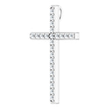 14K White 1/3 CTW Natural Diamond Cross Pendant