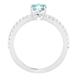 Platinum Natural Sky Blue Topaz & 1/3 CTW Natural Diamond Ring