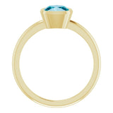 14K Yellow Natural London Blue Topaz Ring