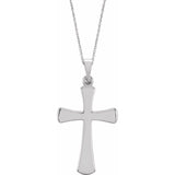 14K White Cross 18" Necklace