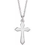14K White Cross 18" Necklace