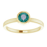 14K Yellow 5 mm Lab-Grown Alexandrite Ring