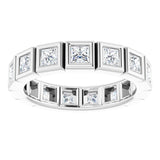 14K White 1 3/8 CTW Natural Diamond Eternity Band Size 6