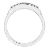 14K White 3/8 CTW Natural Diamond Milgrain Band