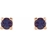 14K Rose 2.5 mm Lab-Grown Alexandrite Stud Earrings