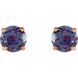 14K Rose 5 mm Lab-Grown Alexandrite Stud Earrings