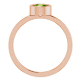 14K Rose 5.5 mm Natural Peridot Ring