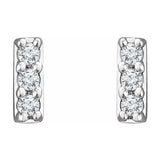 14K White .05 CTW Lab-Grown Diamond Bar Earrings