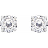 14K White 5 mm Stuller Lab-Grown Moissanite Stud Earrings