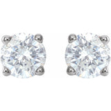 14K White 3/4 CTW Natural Diamond Stud Earrings