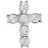 14K White 9/10 CTW Natural Diamond Cross Pendant