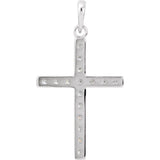 14K White 3/4 CTW Natural Diamond Cross Pendant