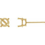 14K Yellow 5 mm Natural Pink Sapphire Stud Earrings