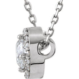 14K White 1/2 CTW Natural Diamond Halo-Style 16" Necklace