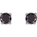 14K White 1/8 CTW Natural Black Diamond Stud Earrings