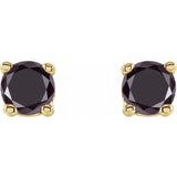 14K Yellow 1/8 CTW Natural Black Diamond Stud Earrings