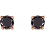 14K Rose 1/5 CTW Natural Black Diamond Stud Earrings