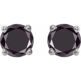 14K White 1/2 CTW Natural Black Diamond Stud Earrings
