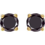 14K Yellow 1/2 CTW Natural Black Diamond Stud Earrings