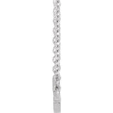 Sterling Silver 12x5.9 mm Sideways Cross 16-18" Necklace