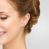 1/10 Ctw Circular Round Cut Diamond Petite Fashion Earrings in 10K Yellow Gold