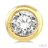 1/10 Ctw Bezel Round Cut Diamond Petite Stud Earrings in 10K Yellow Gold