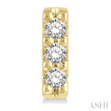 1/20 Ctw Vertical Bar Round Cut Diamond Petite Earrings in 10K Yellow Gold