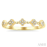 1/10 Ctw Floral Cutout Round Cut Diamond Stackable Fashion Band in 10K Yellow Gold