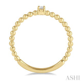 1/20 Ctw Ball Bead Shank Round Cut Diamond Petite Promise Ring in 10K Yellow Gold