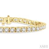 8 Ctw Square Shape Round Cut Diamond Tennis Bracelet in 14K Yellow Gold