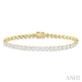 3.00 ctw Round Cut Lovebright Diamond Tennis Bracelet in 14K Yellow and White Gold