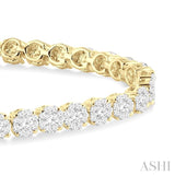 3.00 ctw Round Cut Lovebright Diamond Tennis Bracelet in 14K Yellow and White Gold