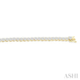 3.00 ctw Round Cut Lovebright Diamond Tennis Bracelet in 14K Yellow and White Gold