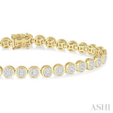 3.00 ctw Lovebright Round Cut Diamond Bracelet in 14K Yellow and White Gold