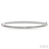 1 Ctw Round Cut Diamond Fashion Bangle in 14K White Gold