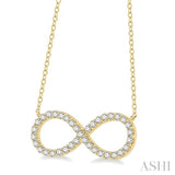 3/4 Ctw Round Cut Diamond Infinity Pendant With Chain in 14K Yellow Gold