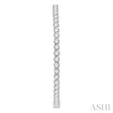 10 ctw Inside-Out Round Cut Diamond 2-Inch Hoop Earrings in 14K White Gold