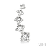 1/10 Ctw Round Cut Diamond Petite Fashion Climbers in 14K White Gold