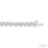 7.00 ctw Tri-Prong Round Cut Diamond Tennis Bracelet in 14K White Gold