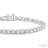 9 Ctw Round Cut Diamond Tennis Bracelet in 14K White Gold